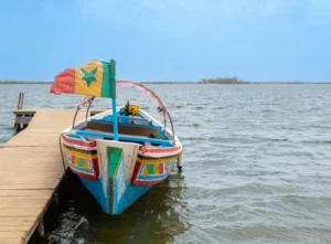 canoe with Senegal flag
